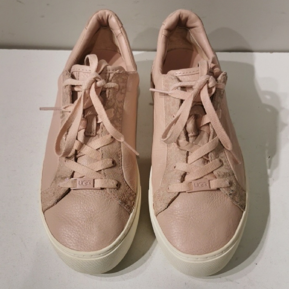 UGG Scape Platform Sneakers Leather Lace Up Low Top Rose Size 11